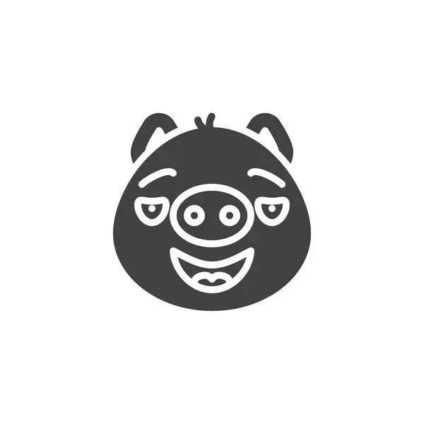 Glückliches Schweinegesicht mit Herz-Augen-Emoji-Vektor-Symbol — Stockvektor