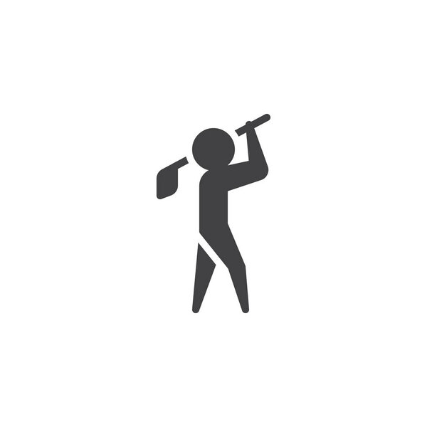 Man playing golf vector icon