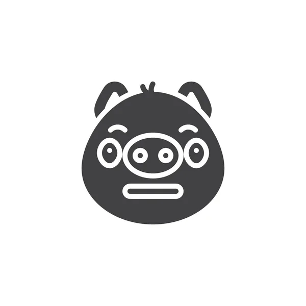 Ícone de vetor de emoticon de cara de porco neutro — Vetor de Stock