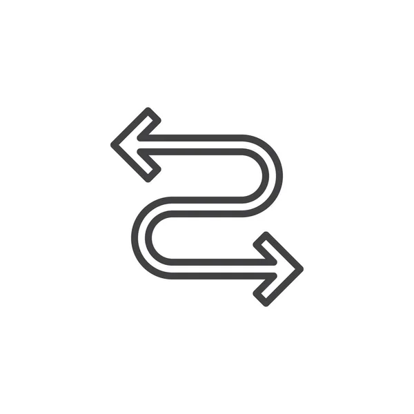 Icona della linea di freccia curva — Vettoriale Stock