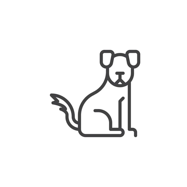 Китайська лінія зодіаку собака значок — стоковий вектор