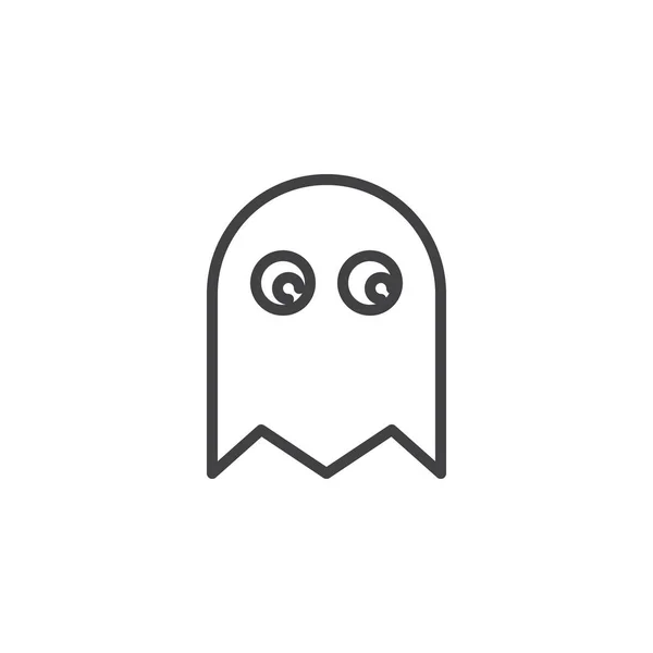 Packman ícone de linha fantasma — Vetor de Stock