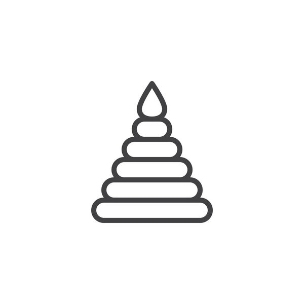 Baby pyramid toy line icon