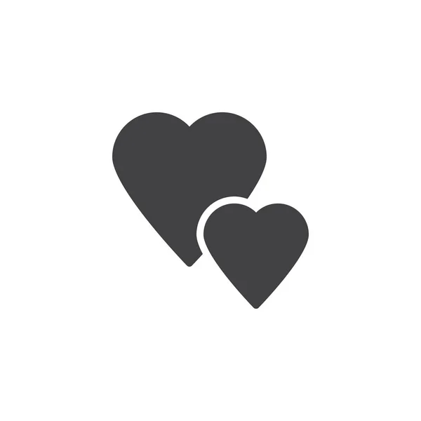Значок вектора двух сердец — стоковый вектор