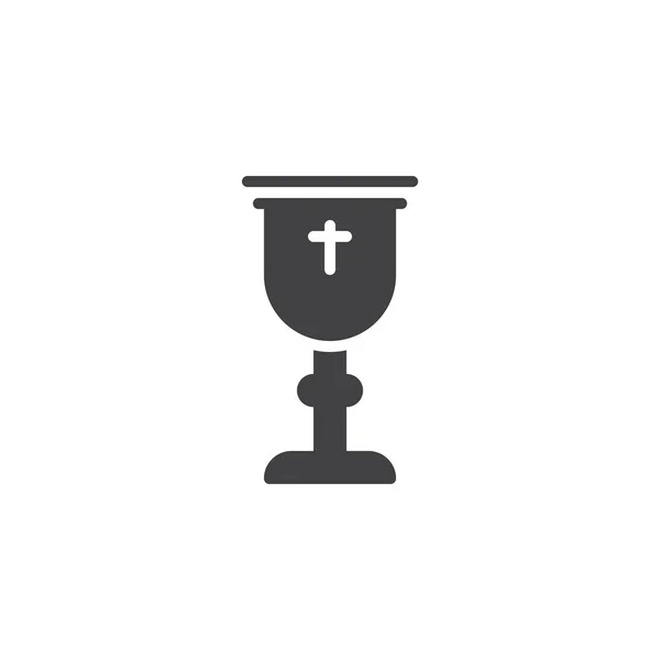 Goblet with holy cross vector icon — Stock Vector
