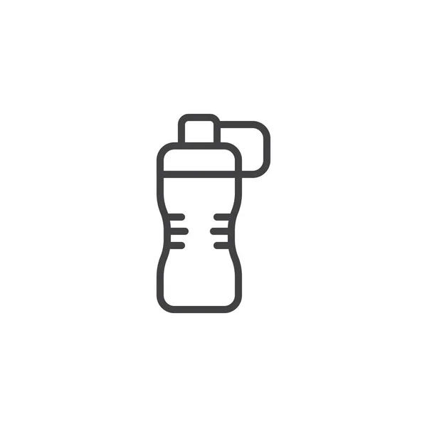 Fitness bottle line icon — Stock Vector