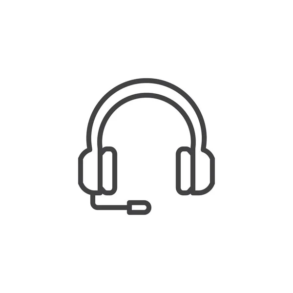 Icono de línea inalámbrica de auriculares — Vector de stock
