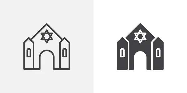 Icône du bâtiment de la synagogue — Image vectorielle
