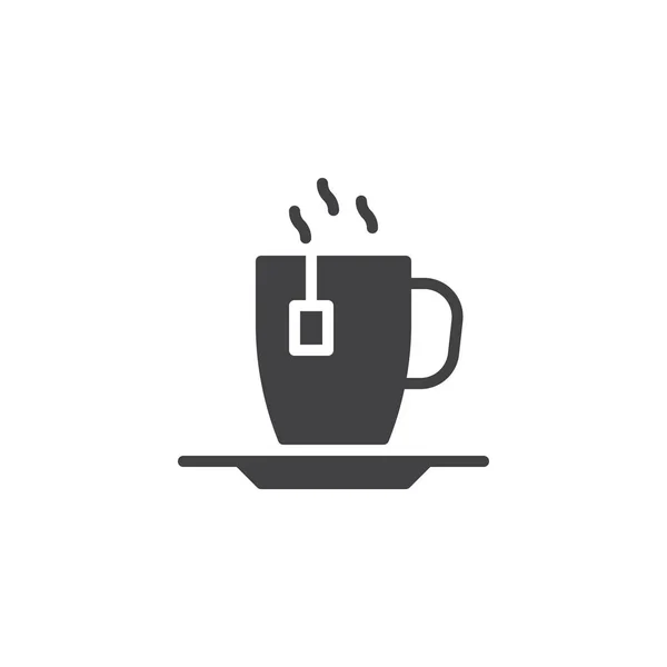 Té de hierbas caliente taza vector icono — Vector de stock