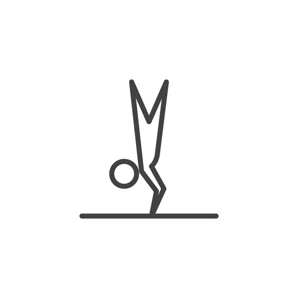 Ejercicio de gimnasta en barras irregulares icono de línea — Vector de stock