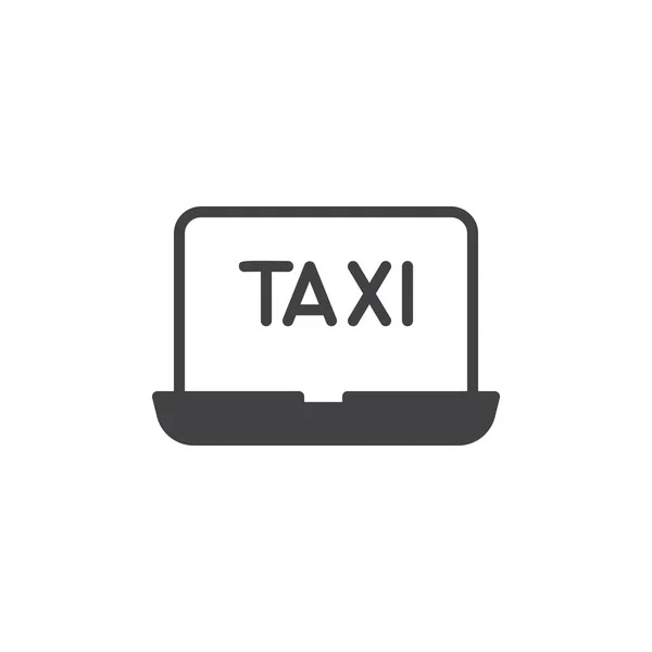 Taxi servicio portátil monitor vector icono — Archivo Imágenes Vectoriales