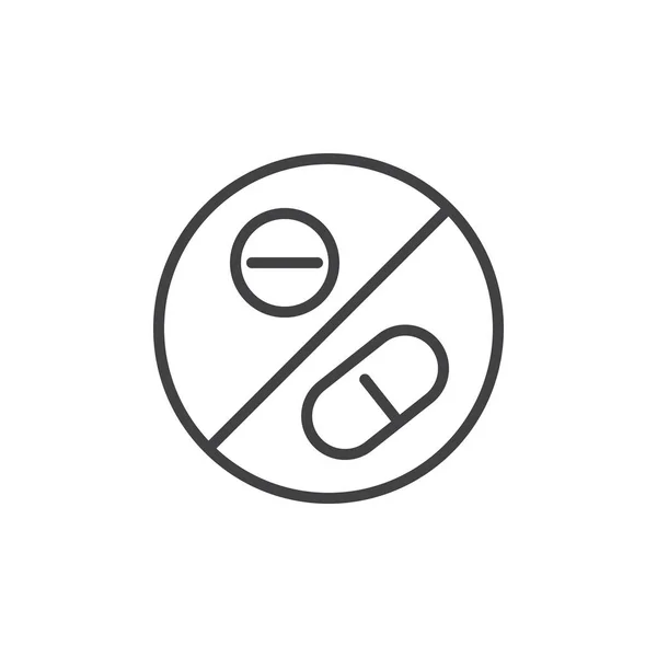 No doping, prohibition sign line icon — Stock Vector