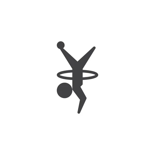 Rhythmic gymnastics athlete vector icon — Stock Vector