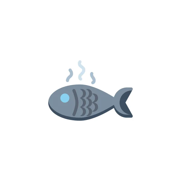 Grillad fisk platt ikon — Stock vektor