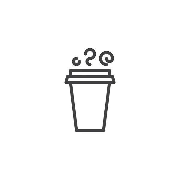Bebida caliente taza de papel línea icono — Vector de stock