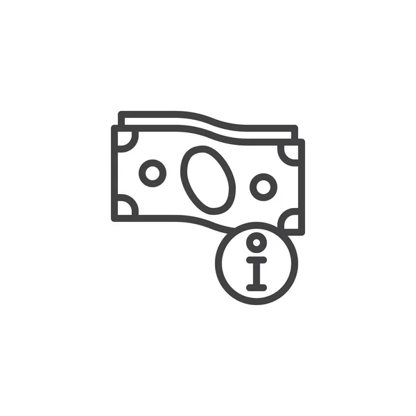 Icono de línea de información de tasa de dinero — Vector de stock