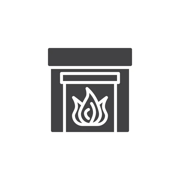Burning fireplace vector icon — Stock Vector