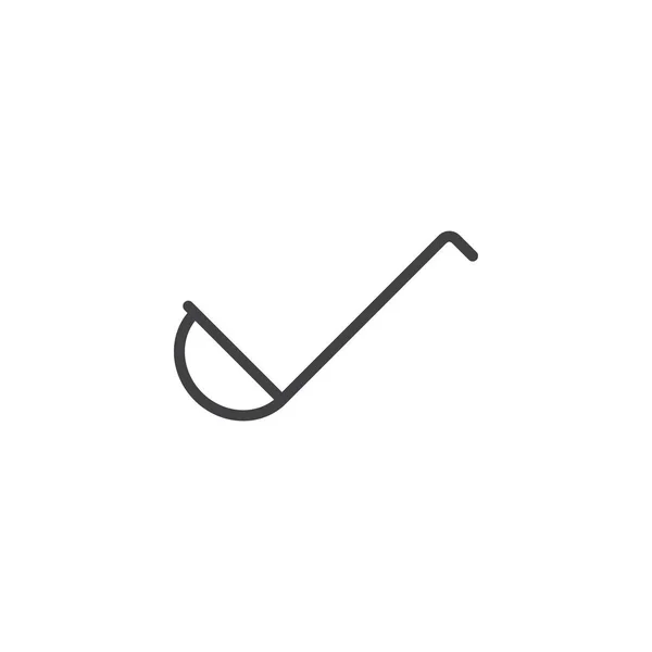 Línea de cucharón de cocina icono — Vector de stock