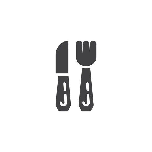 Ícone de vetor de garfo e faca —  Vetores de Stock