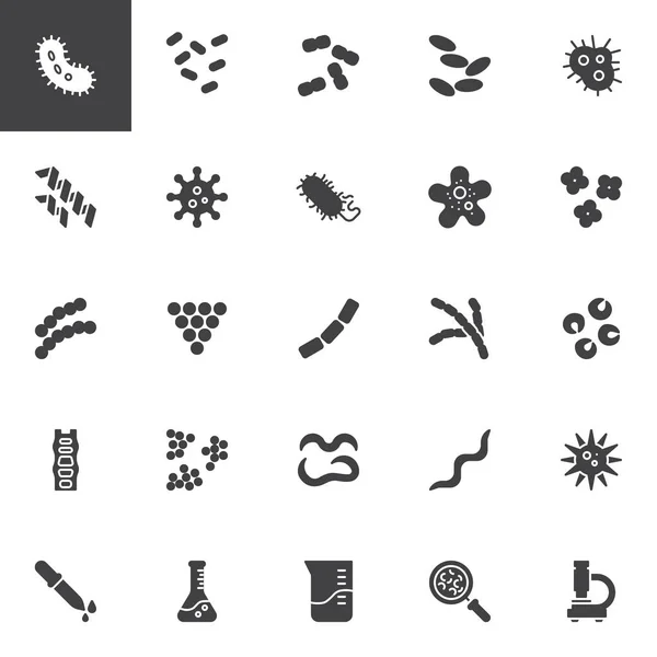 Conjunto de iconos vectoriales de bacterias y virus — Archivo Imágenes Vectoriales