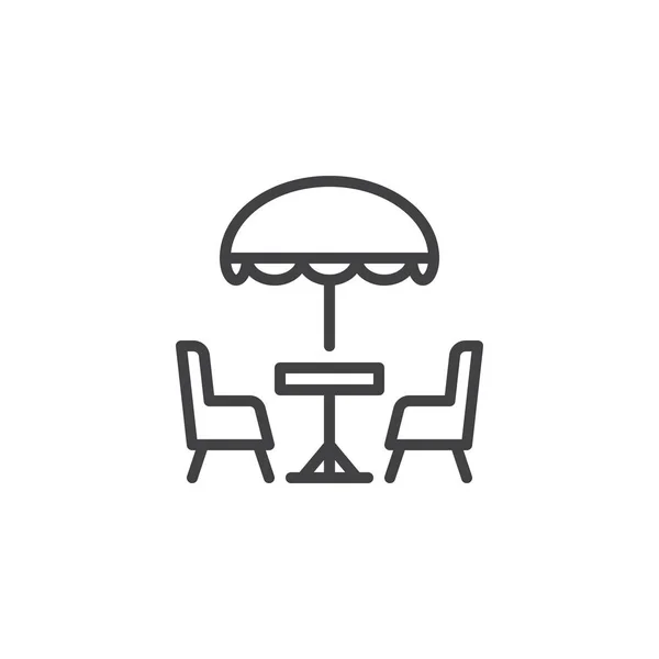 Terras cafe lijn pictogram — Stockvector