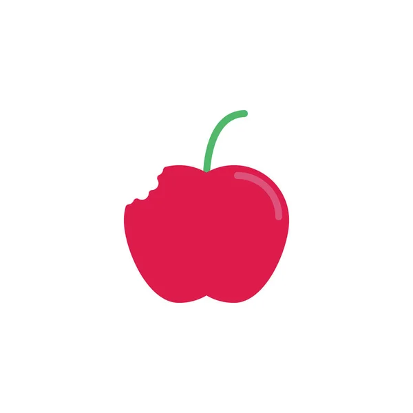 Bio-Lebensmittel Müll Apfel flache Symbol — Stockvektor