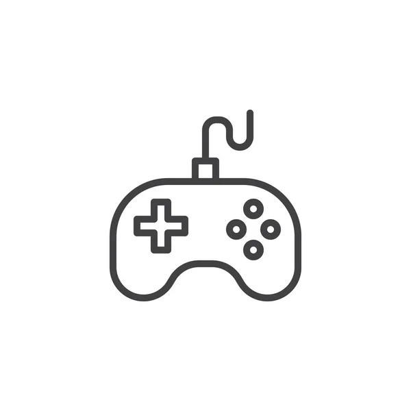 Juego controlador joystick línea icono — Vector de stock