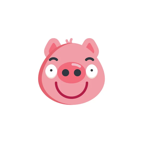 Sassy Piggy gezicht Emoji platte icoon — Stockvector