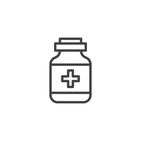 Medicijn fles lijn pictogram — Stockvector