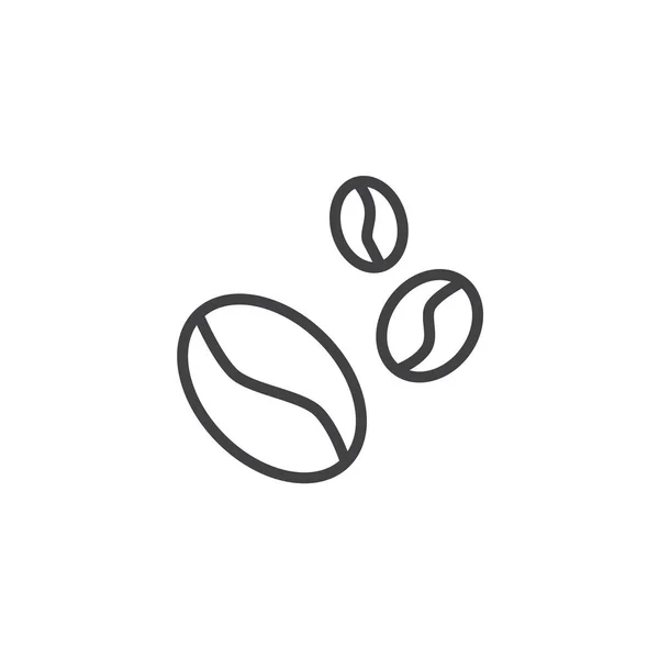 Icono de línea granos de café — Vector de stock