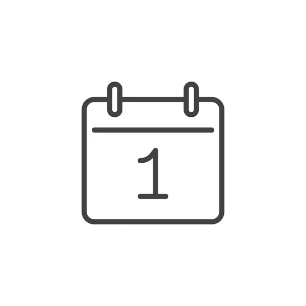 Day 1 calendar line icon — Stock Vector