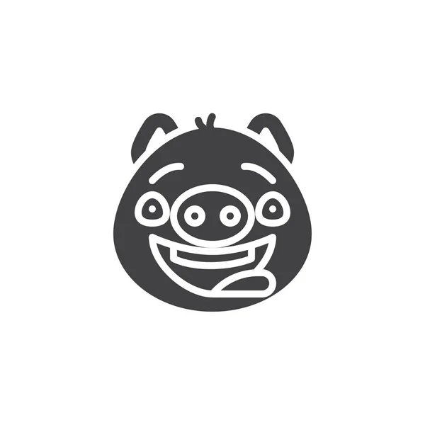 Piggy engraçado ícone de vetor emoticon rosto — Vetor de Stock