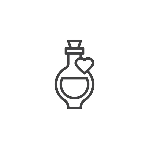 Amour potion bouteille ligne icône — Image vectorielle