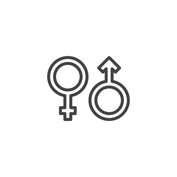 Icono de línea de género masculino y femenino — Archivo Imágenes Vectoriales