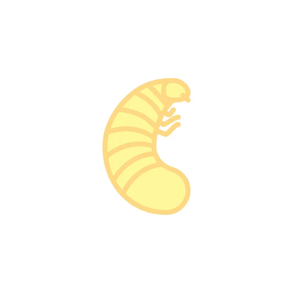 Ícone plano de inseto larva —  Vetores de Stock