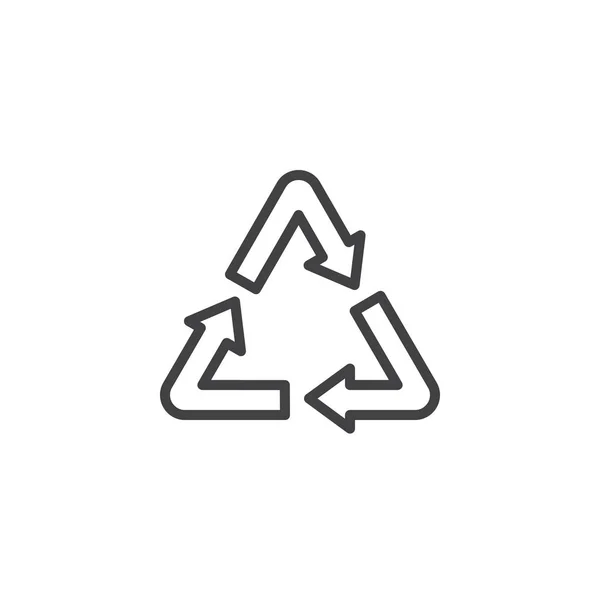 Recycling arrows line icon — Stock Vector