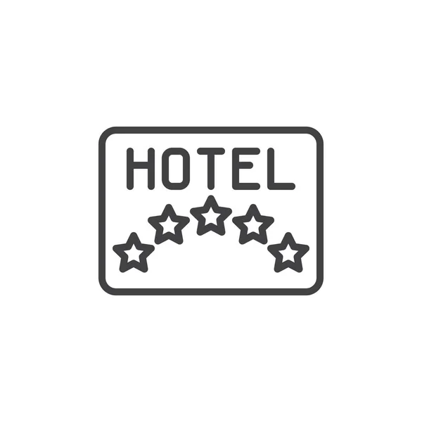 Icono de línea de tarifa de hotel de cinco estrellas — Vector de stock