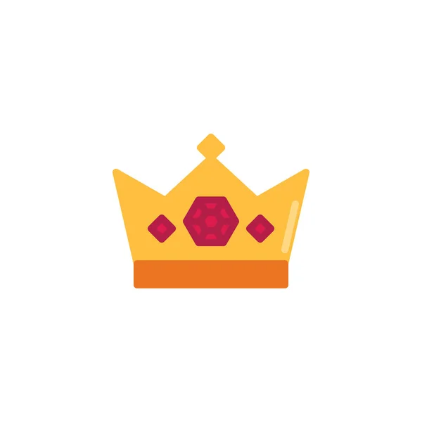Couronne royale icône plate — Image vectorielle