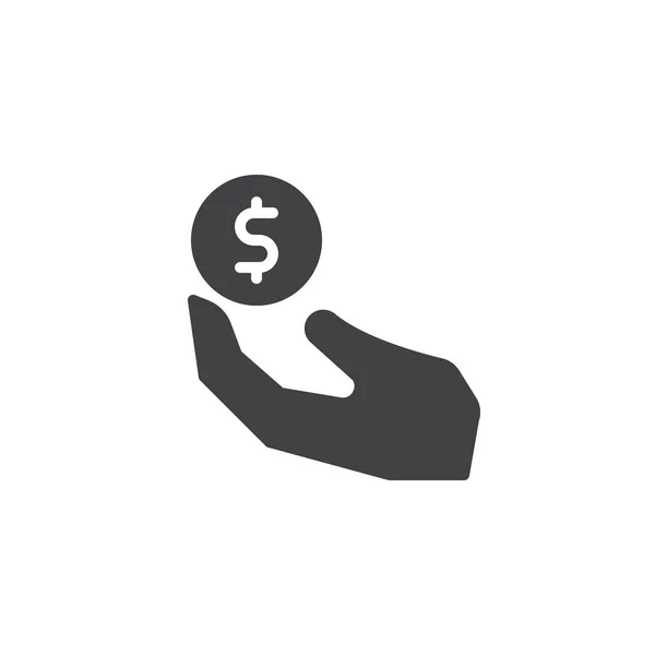 Ręka z pieniędzmi wektor ikona — Wektor stockowy