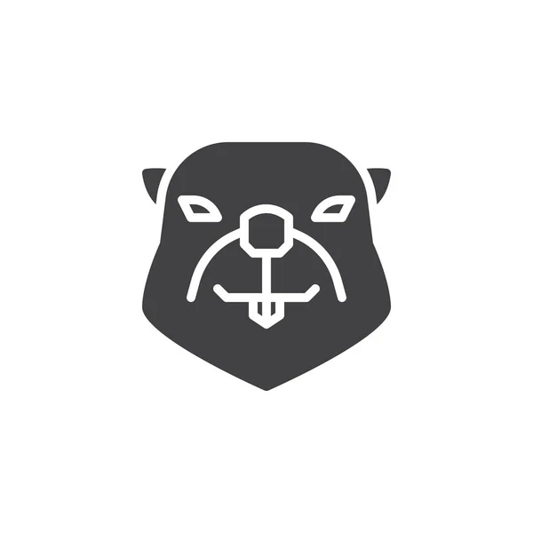 Beaver cabeza vector icono — Archivo Imágenes Vectoriales