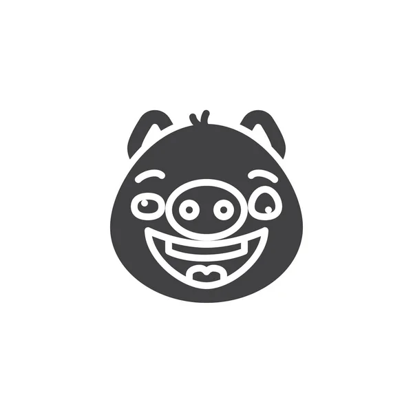 Piggy confundido icono de vector emoticono cara — Vector de stock