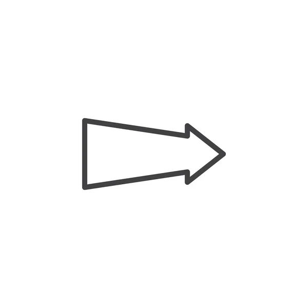 Pfeilzeilen-Symbol in der richtigen Richtung — Stockvektor