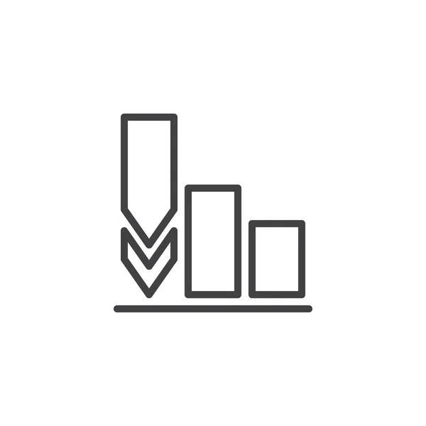 Graph down line icon — Stock Vector