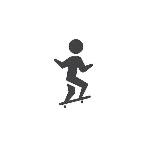 Hombre skateboarder paseo skateboard vector icono — Vector de stock