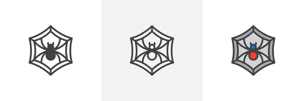 Örümcek ve Web simgesi — Stok Vektör