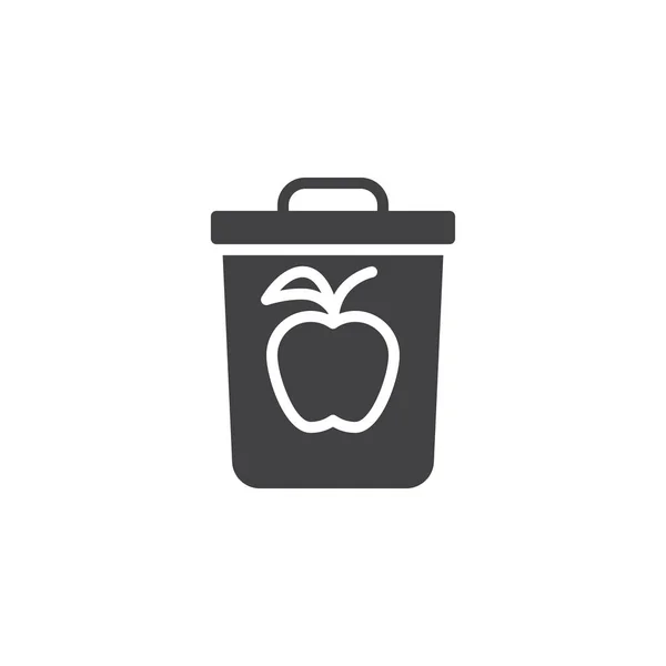 Organic food trash bin vector icon — Stock Vector