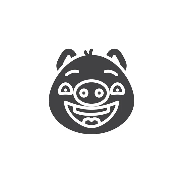 Mutlu domuzcuk yüz emoji vektör simgesi — Stok Vektör