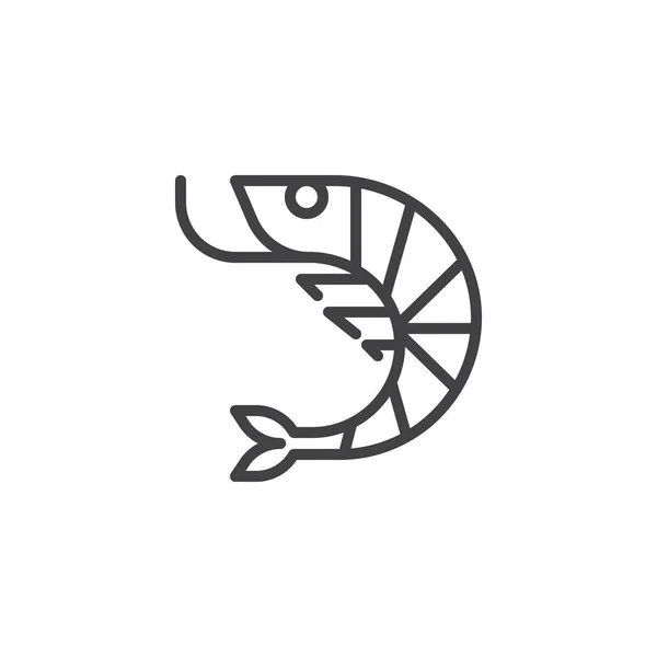 Shrimp Seafood Line Symbol — Stockvektor