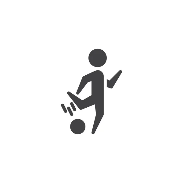 Jugador de fútbol con un icono de vector de pelota — Vector de stock