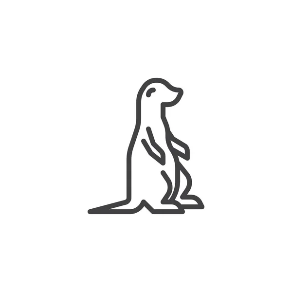 Otter icono de línea de vista lateral — Vector de stock